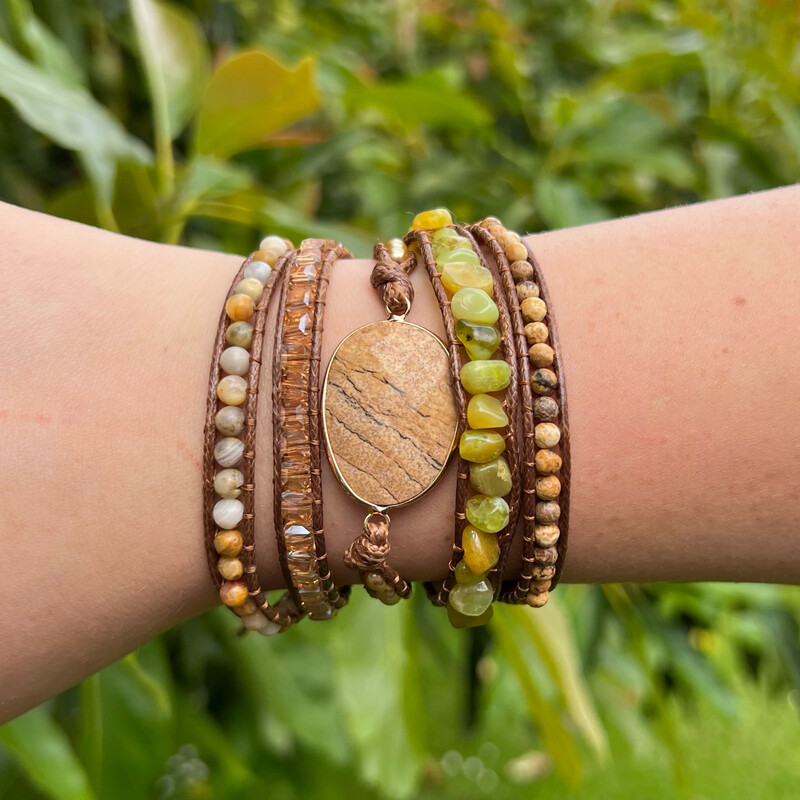 Petrified Wood Wrap Bracelet