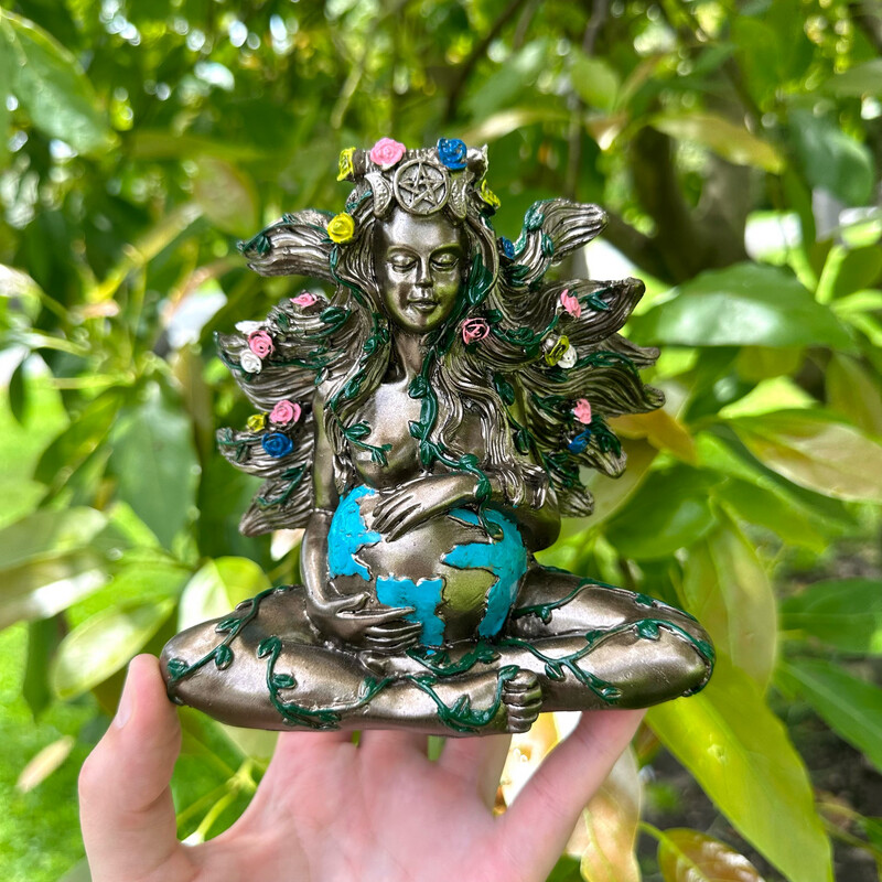 Bronze Mother Earth Sphere Stand