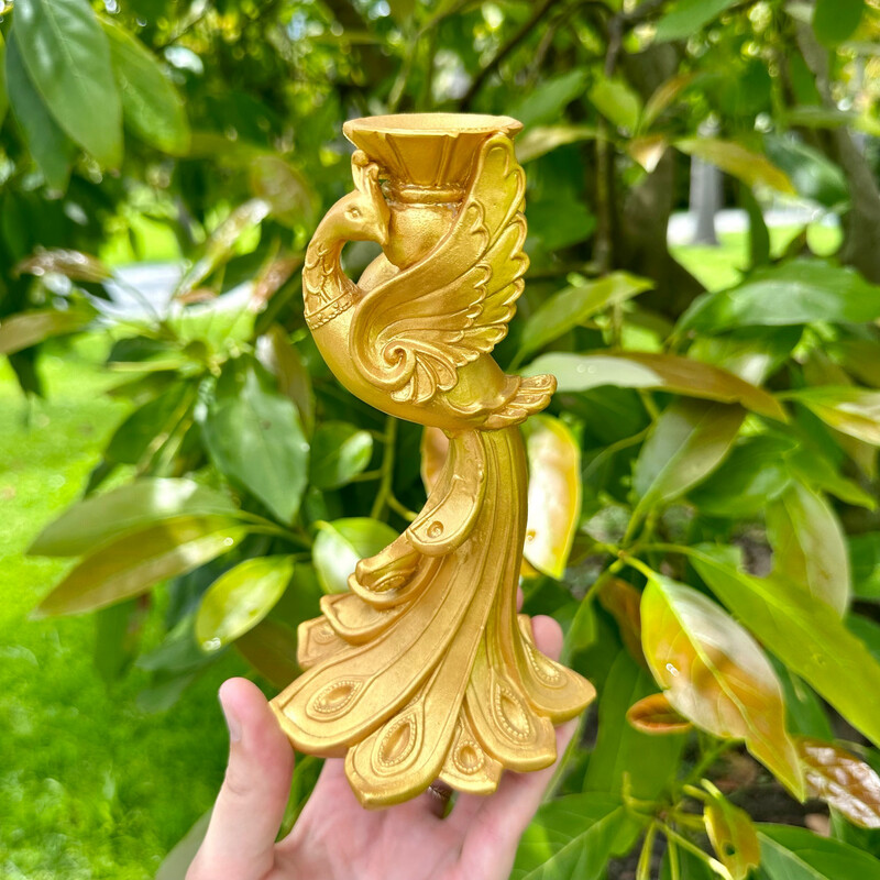 Gold Peacock Sphere Stand
