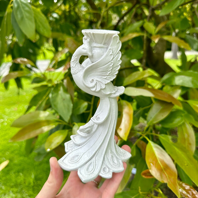 White Peacock Sphere Stand