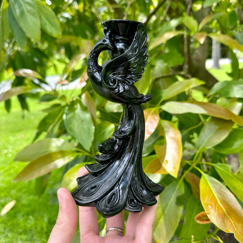 Black Peacock Sphere Stand