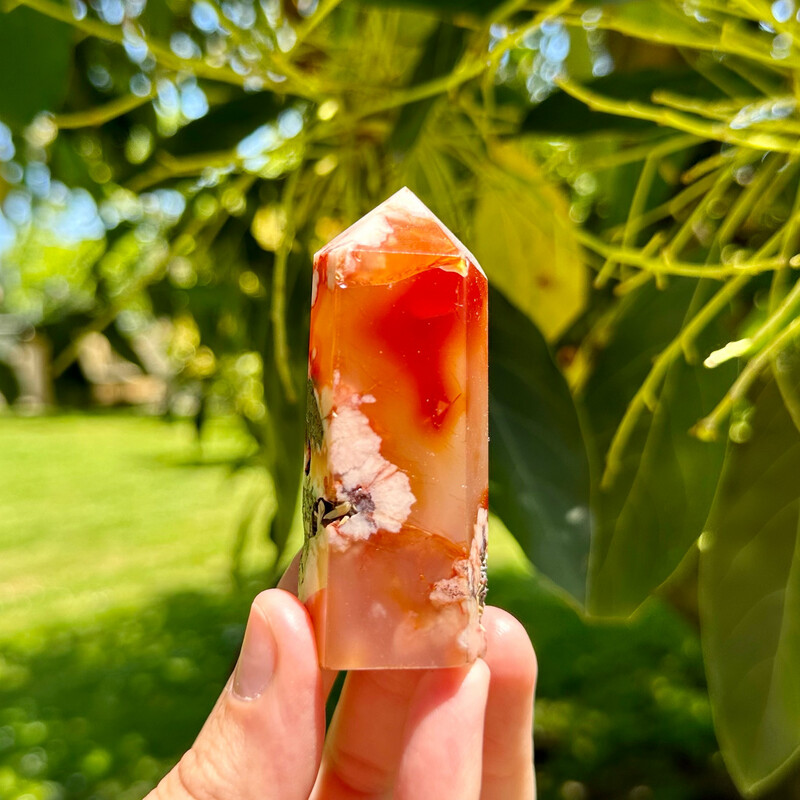 Carnelian Flower Agate Point
