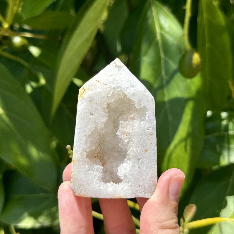 White Quartz Geode Point