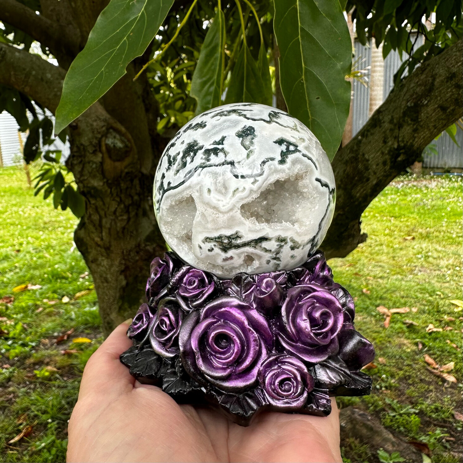 Purple Rose Sphere Stand