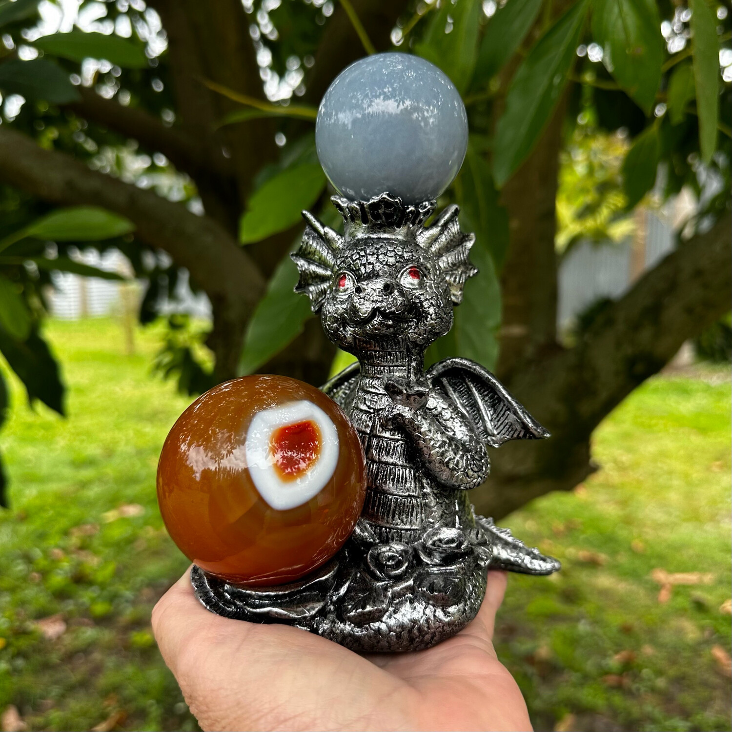 Silver Dragon Sphere Stand