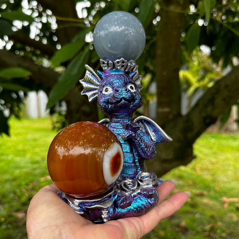 Blue And Purple Dragon Sphere Stand