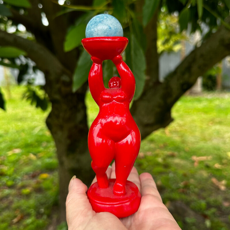 Red Standing Lady Sphere Stand