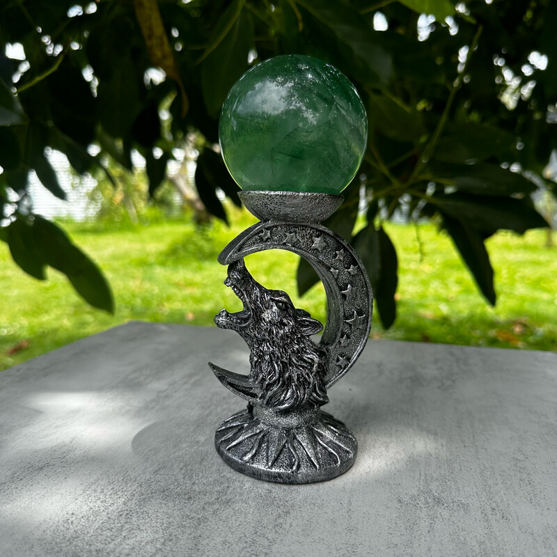 Wolf And Moon Sphere Stand
