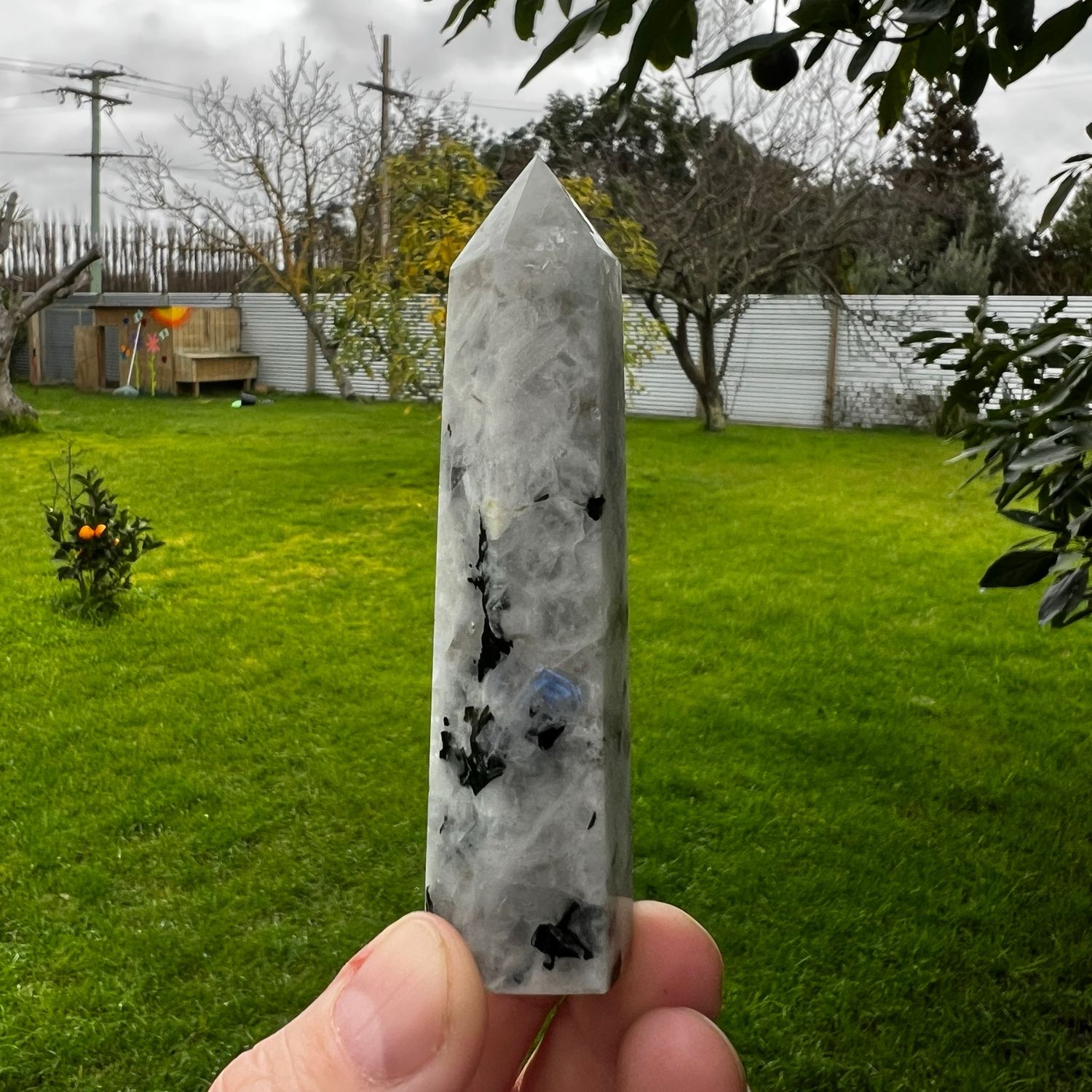 Rainbow Moonstone Point