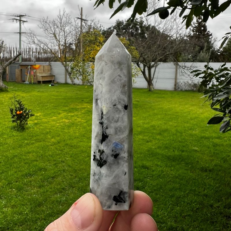 Rainbow Moonstone Point