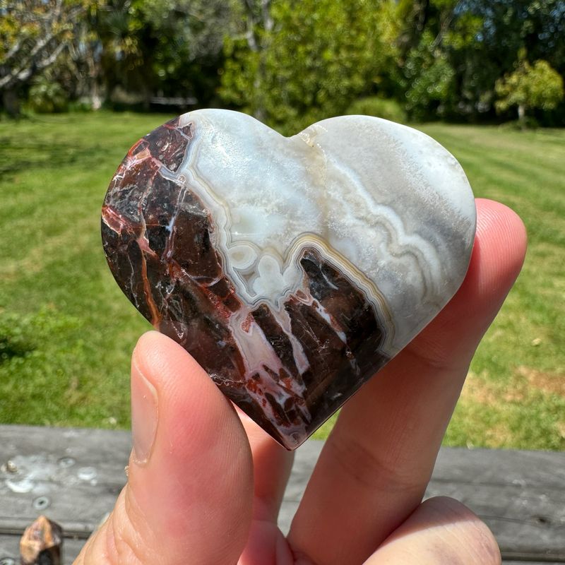 Mexican Crazy Lace Agate Heart