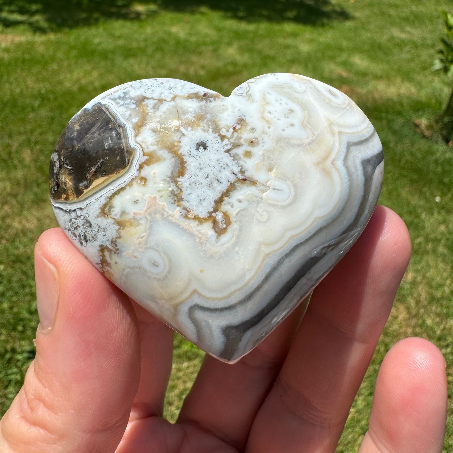 Mexican Crazy Lace Agate Heart