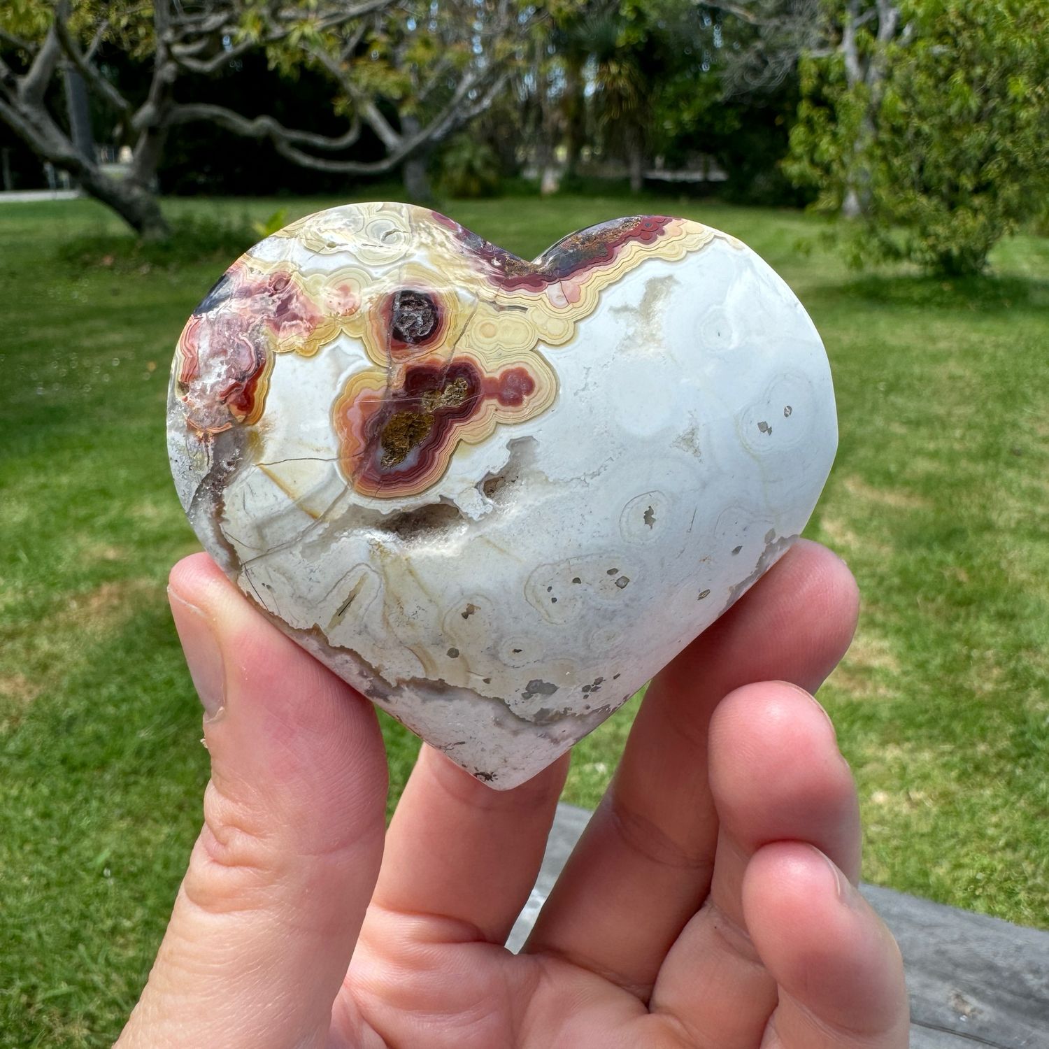 Mexican Crazy Lace Agate Heart