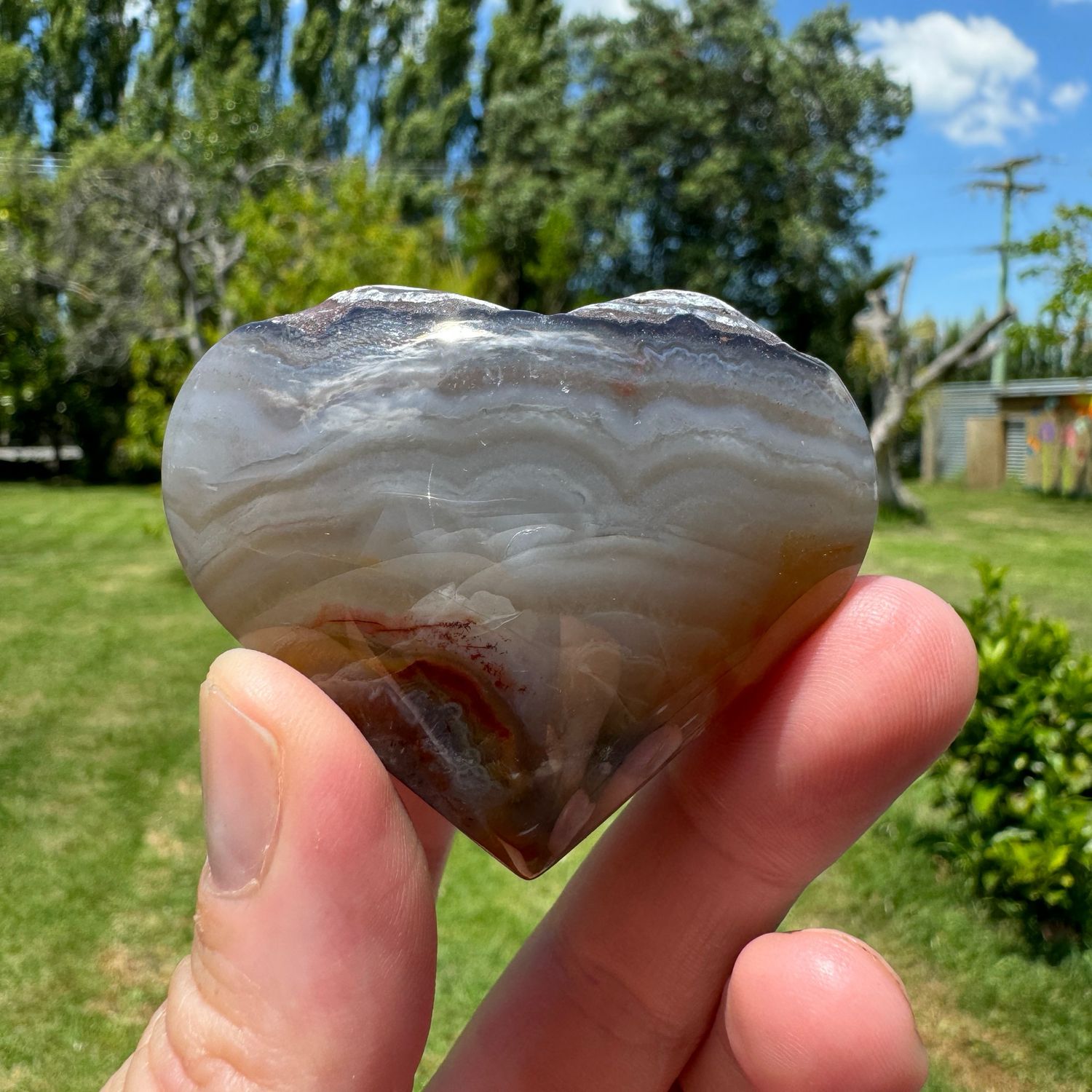 Mexican Crazy Lace Agate Heart