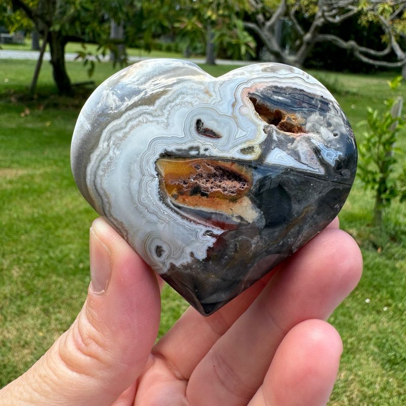 Mexican Crazy Lace Agate Heart