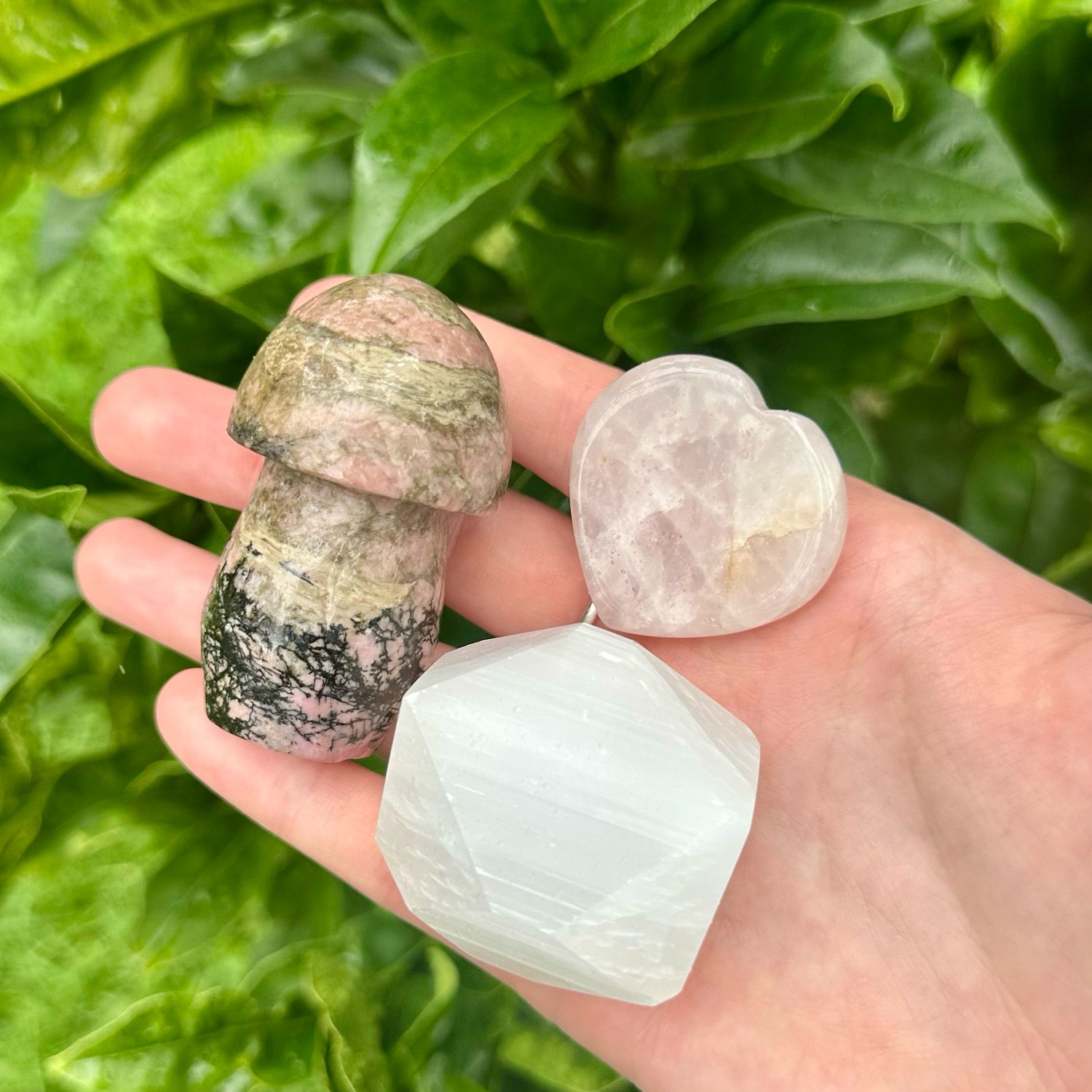 Rhodonite, Selenite And Rose Quartz Pack