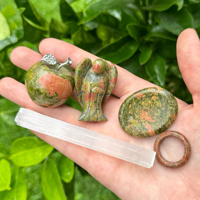 Unakite And Selenite Pack