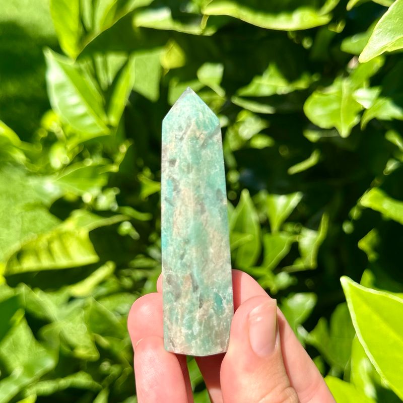Amazonite And Smoky Quartz Point