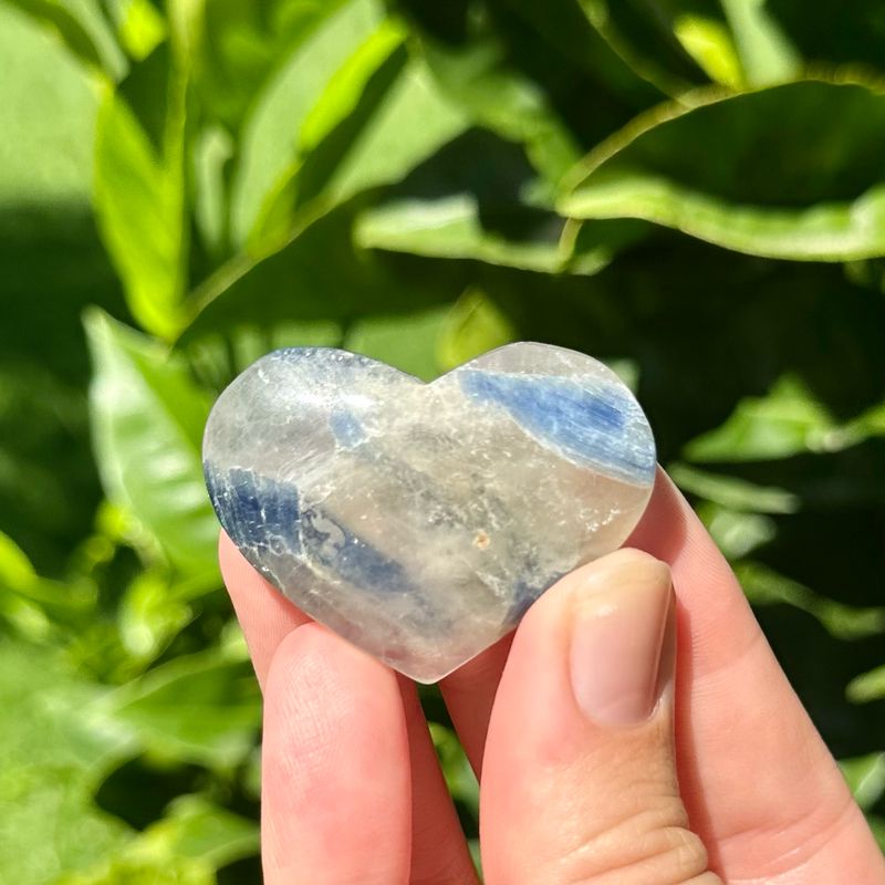 Blue Kyanite in Quartz Heart