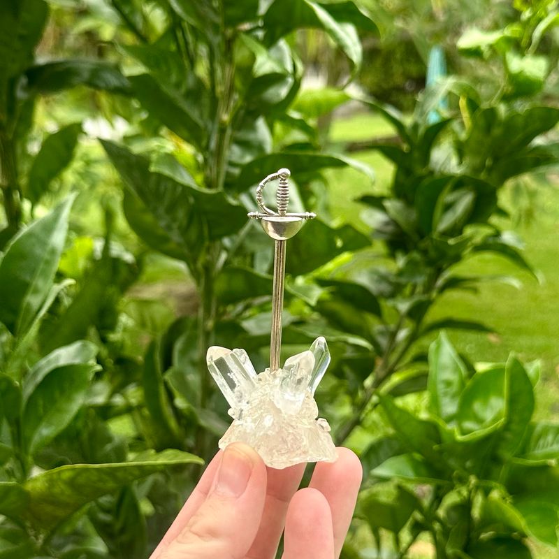 Sword In Clear Quartz Cluster
