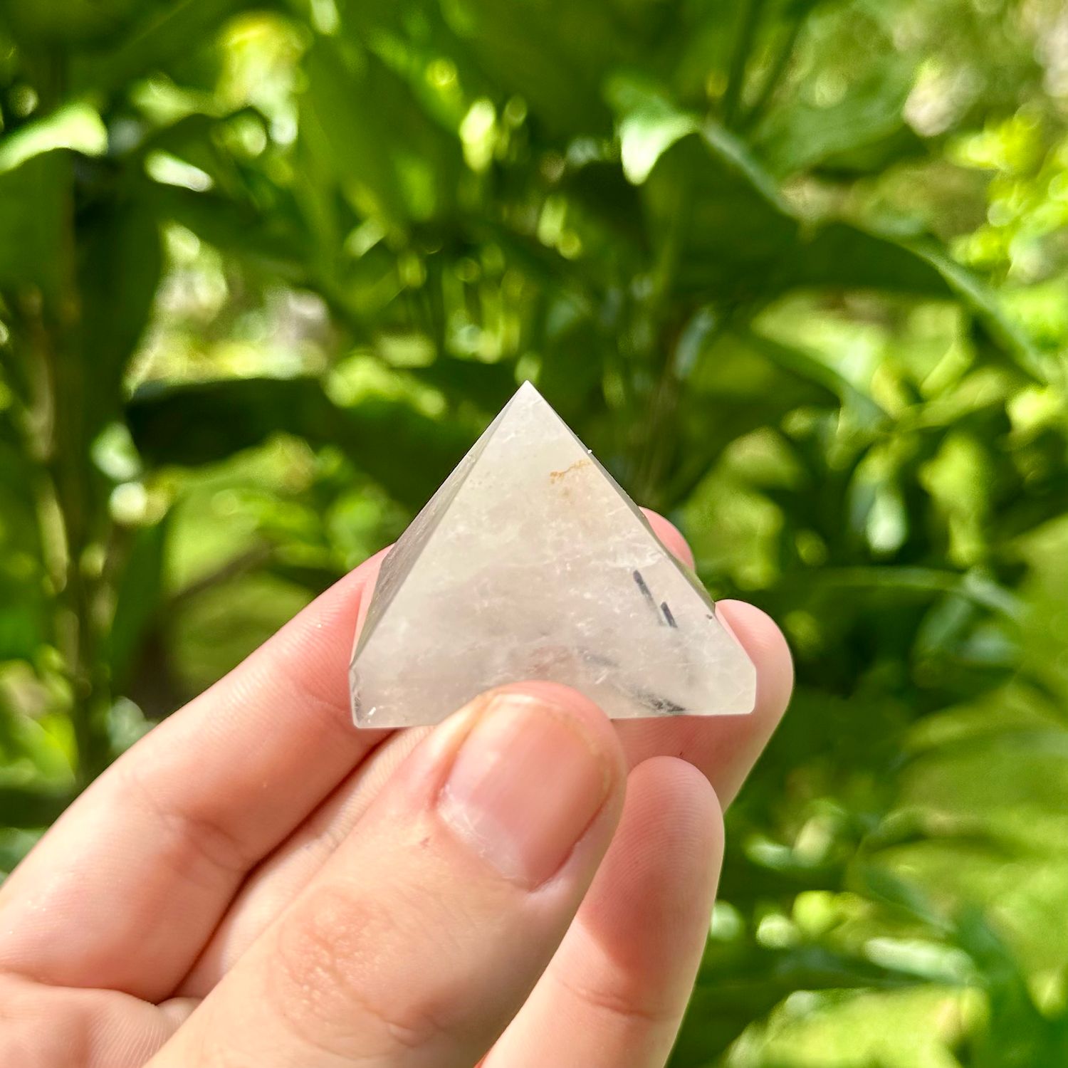 Black Tourmaline In Quartz Pyramid