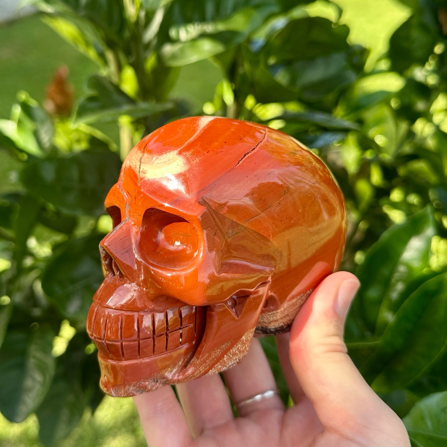 Red Jasper Skull