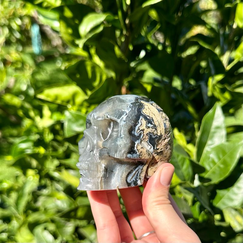 Volcano Agate Skull