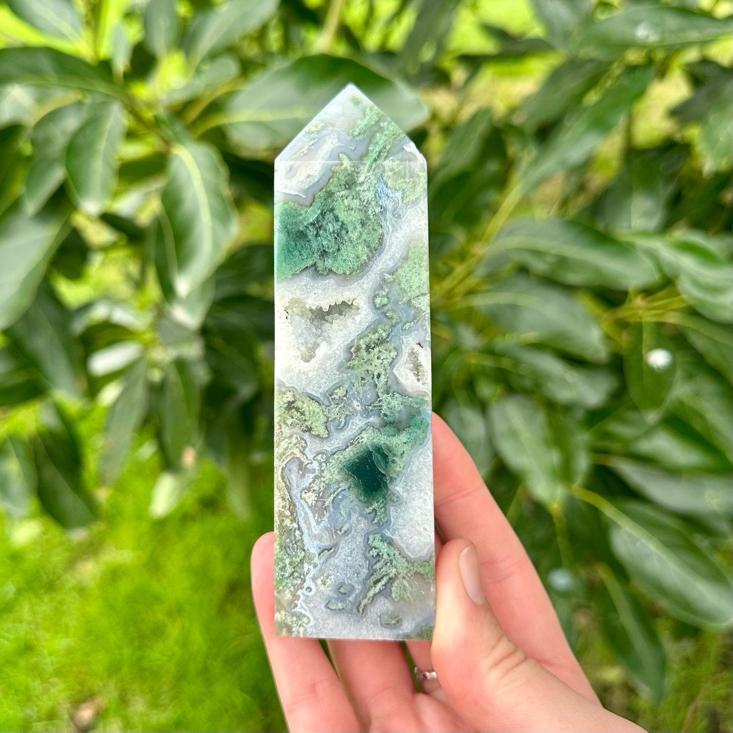 Moss Agate Tower 299gms