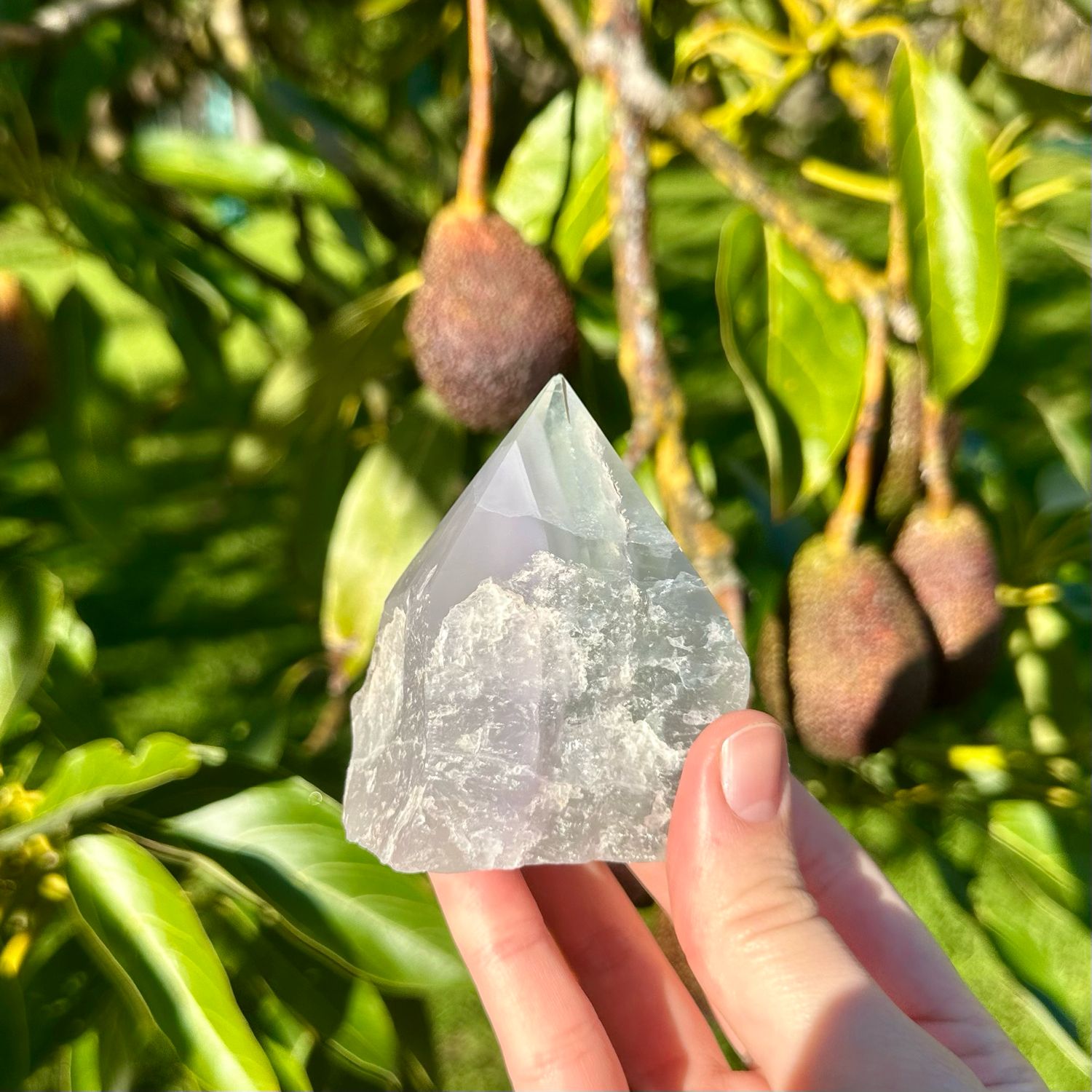 Lavender Fluorite Half Polished Point