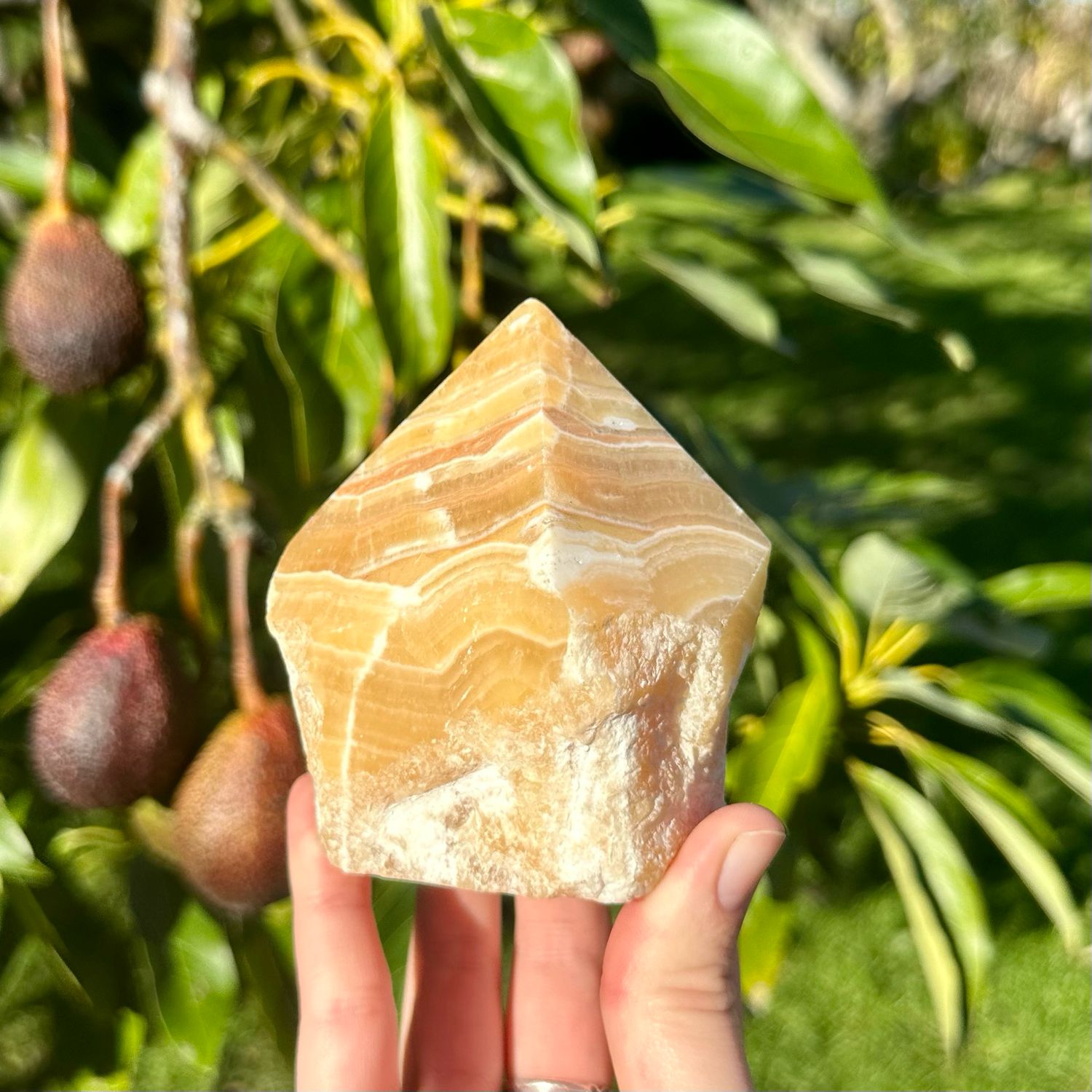 Orange Calcite Half Polished Point