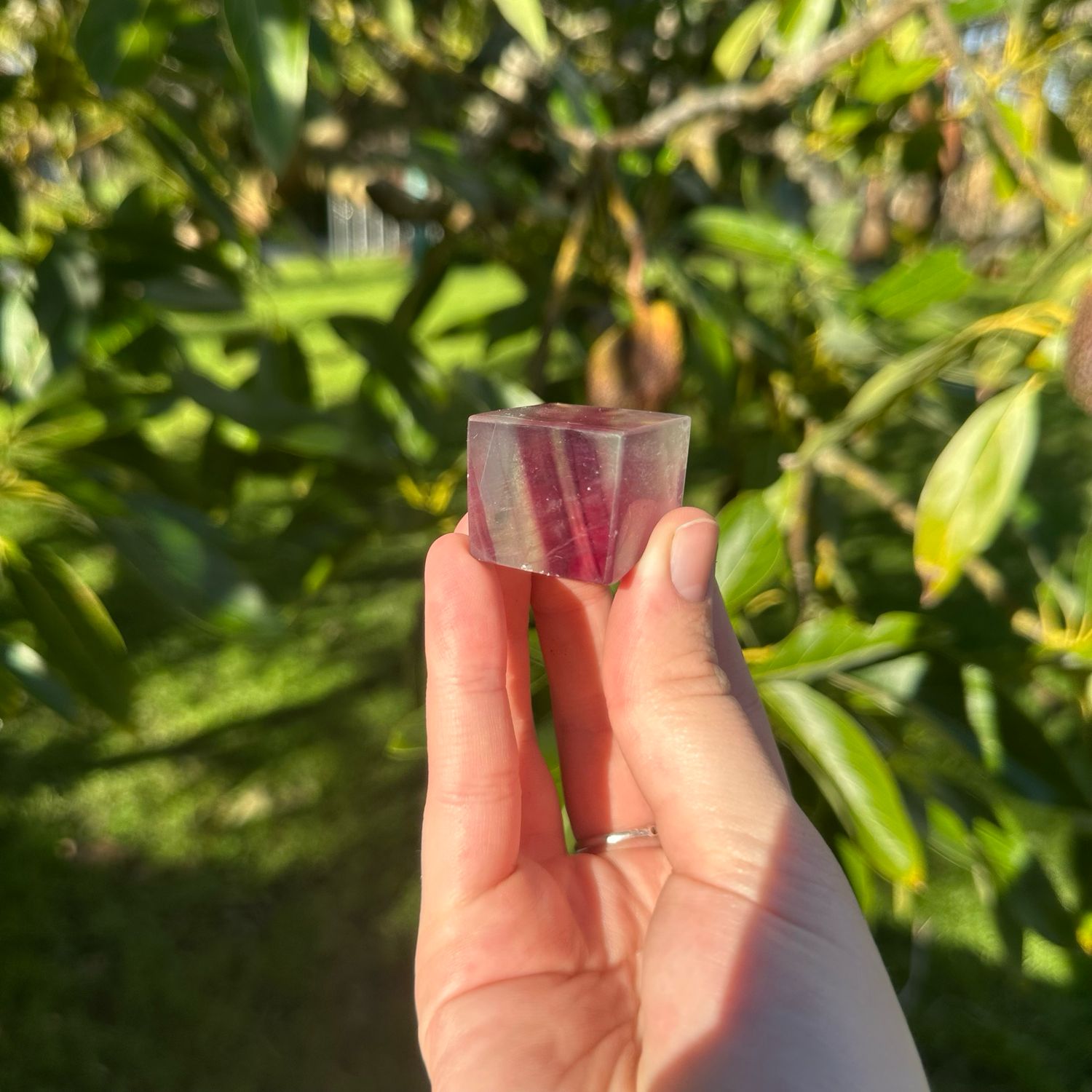 Rainbow Fluorite Floating Cube