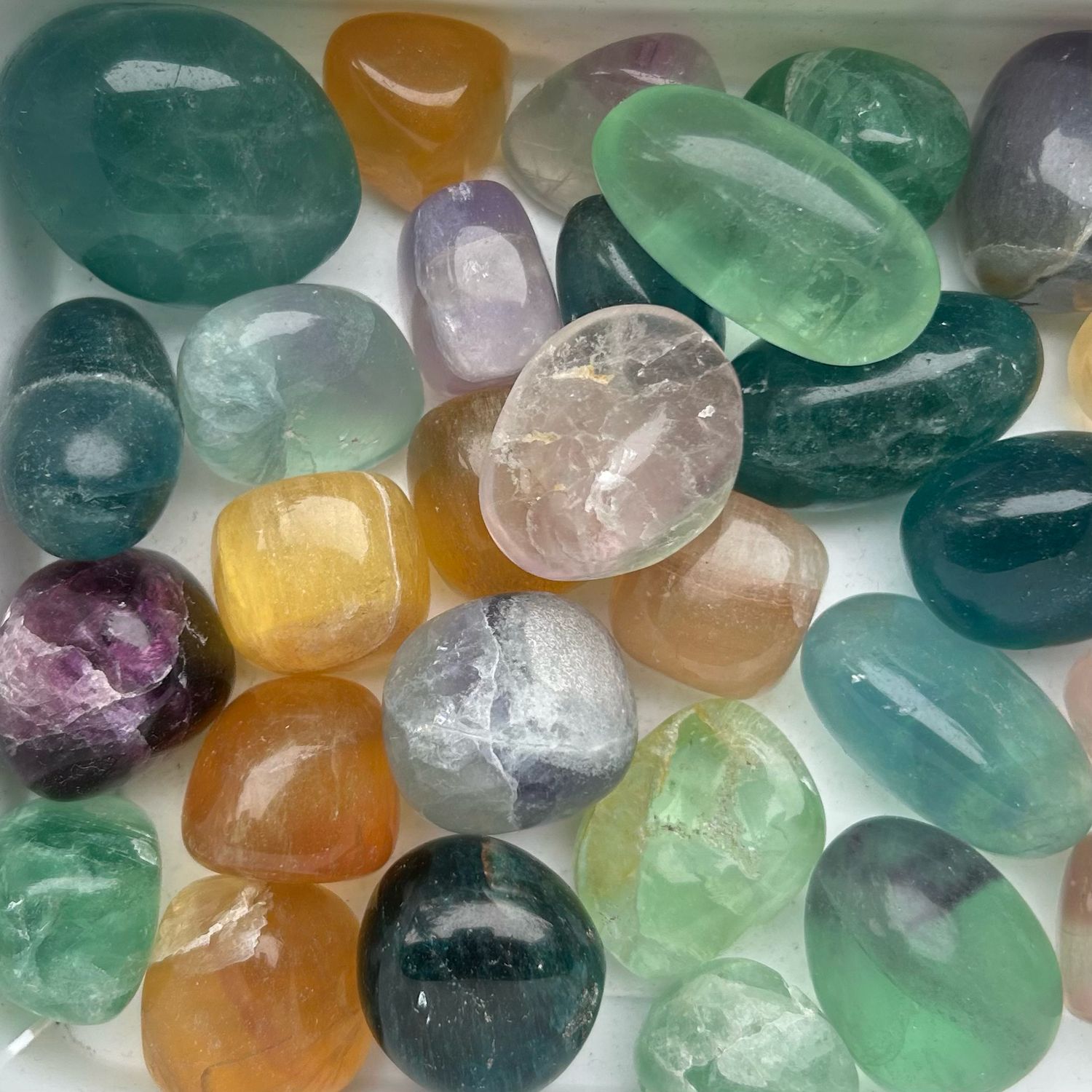 Rainbow Fluorite Tumbles