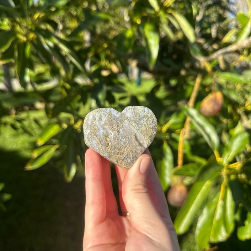 Moss Agate Heart