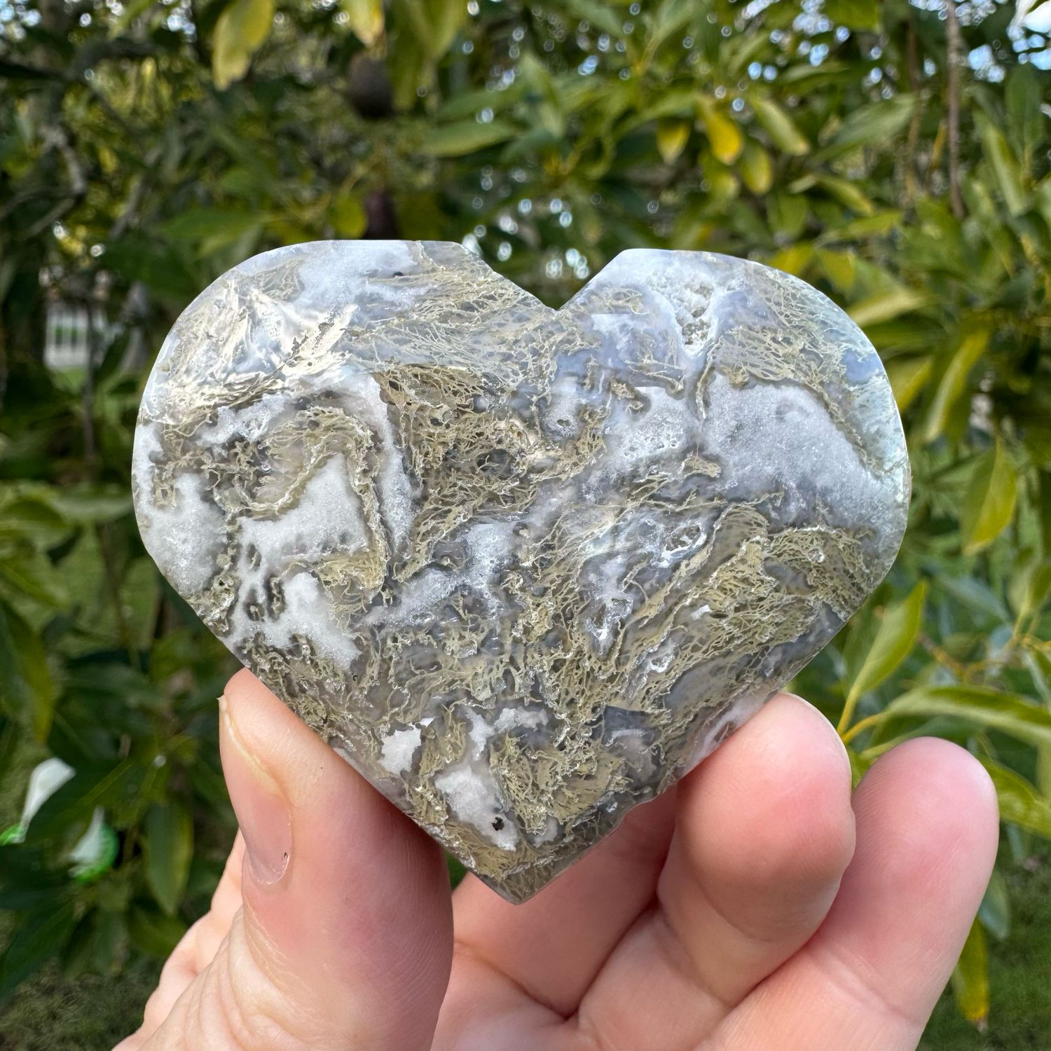 Moss Agate Heart
