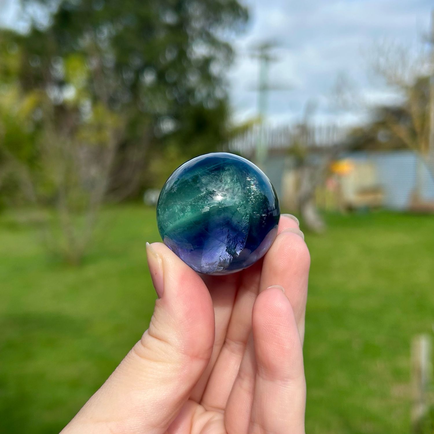 Rainbow Fluorite Sphere