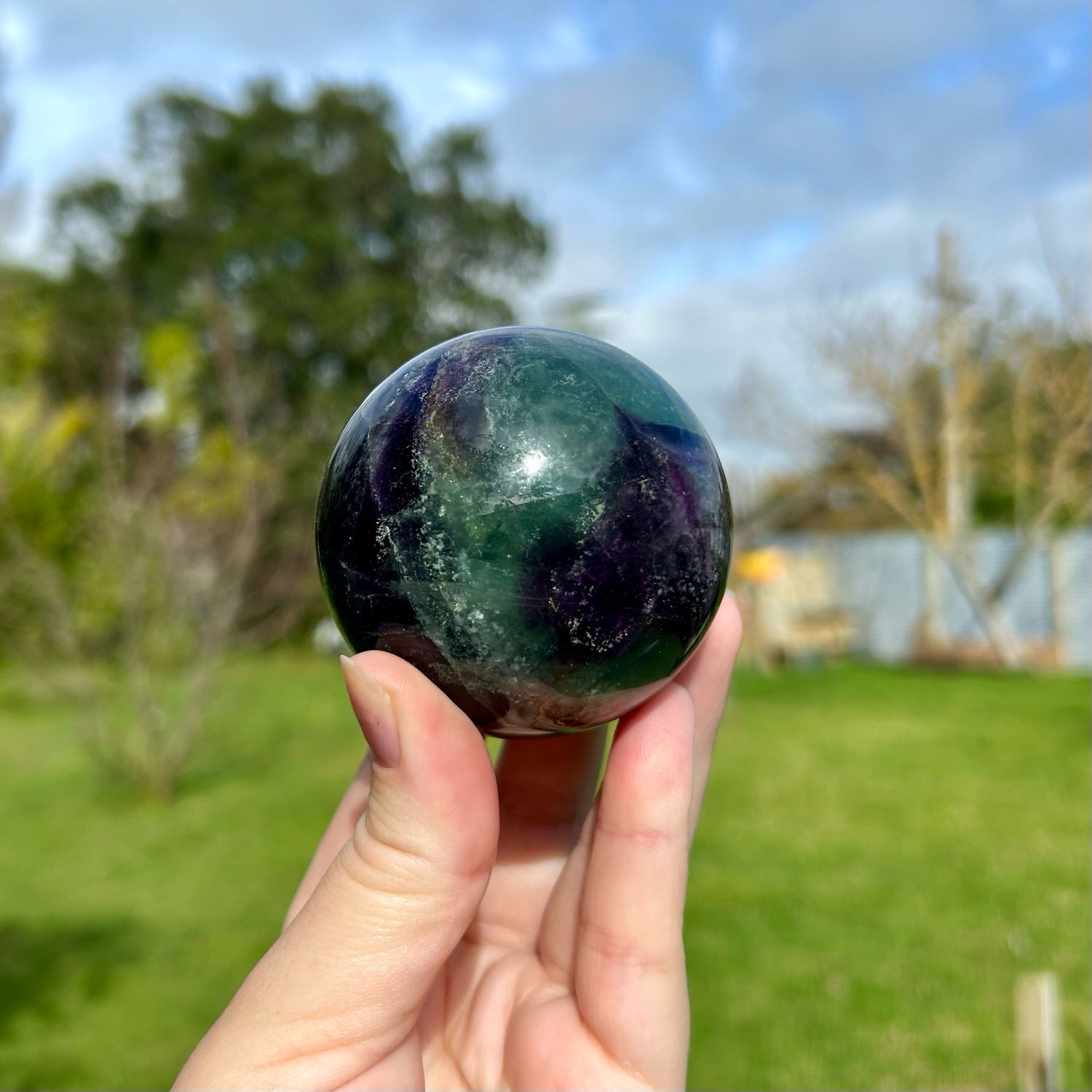 Rainbow Fluorite Sphere