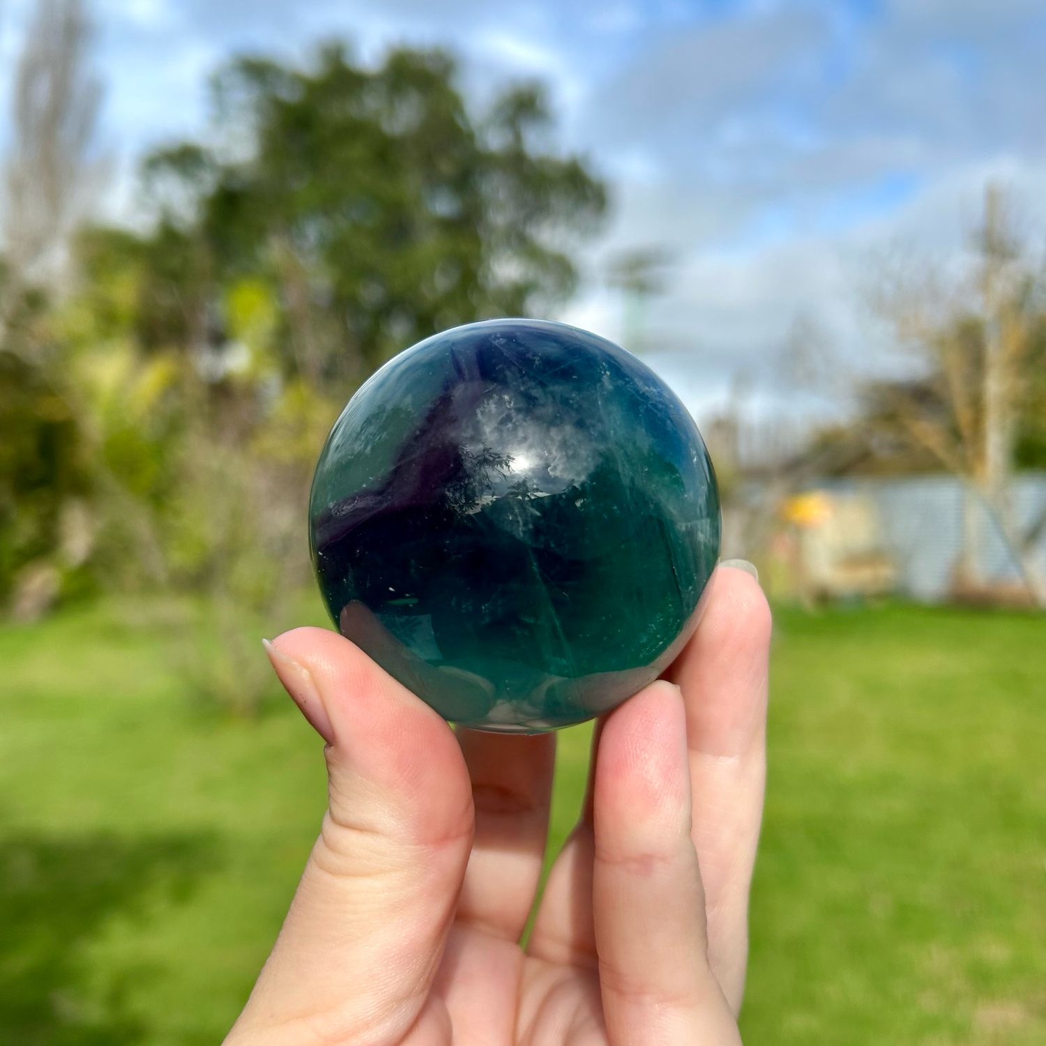 Rainbow Fluorite Sphere