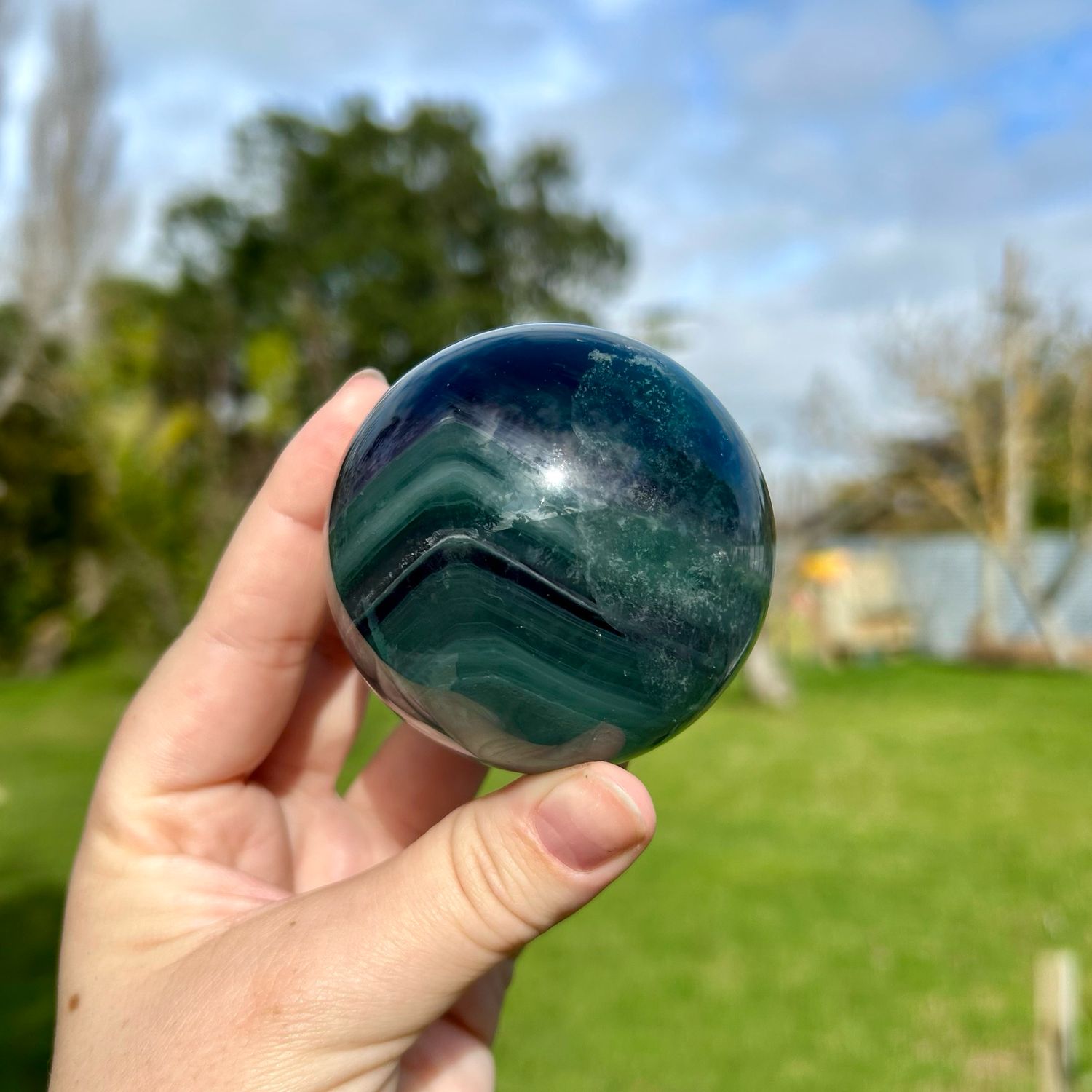Rainbow Fluorite Sphere