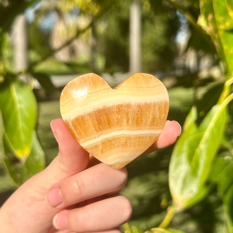 Orange Calcite Heart