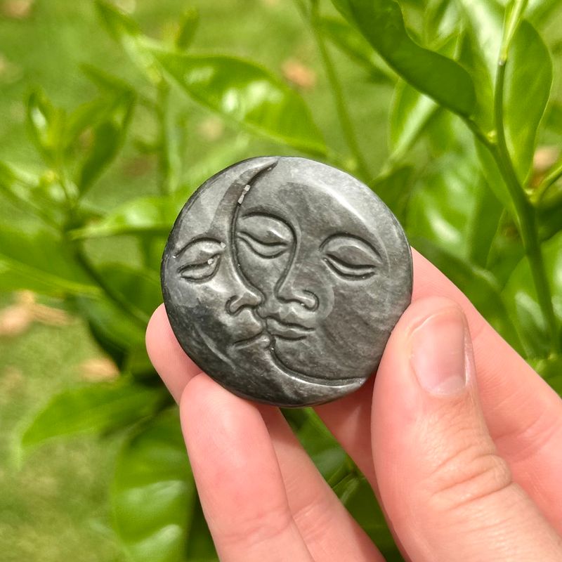Silver Sheen Obsidian Sun And Moon
