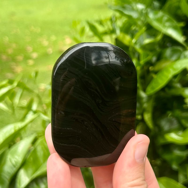 Ice Obsidian Palm Stone