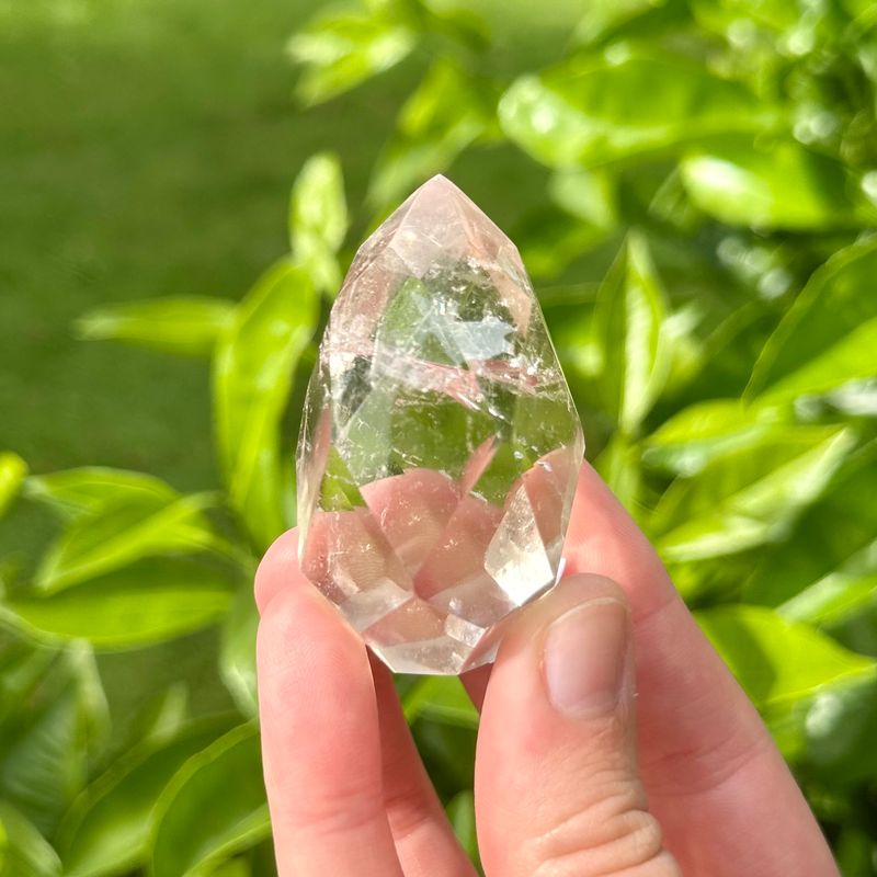 Clear Quartz Faceted Egg