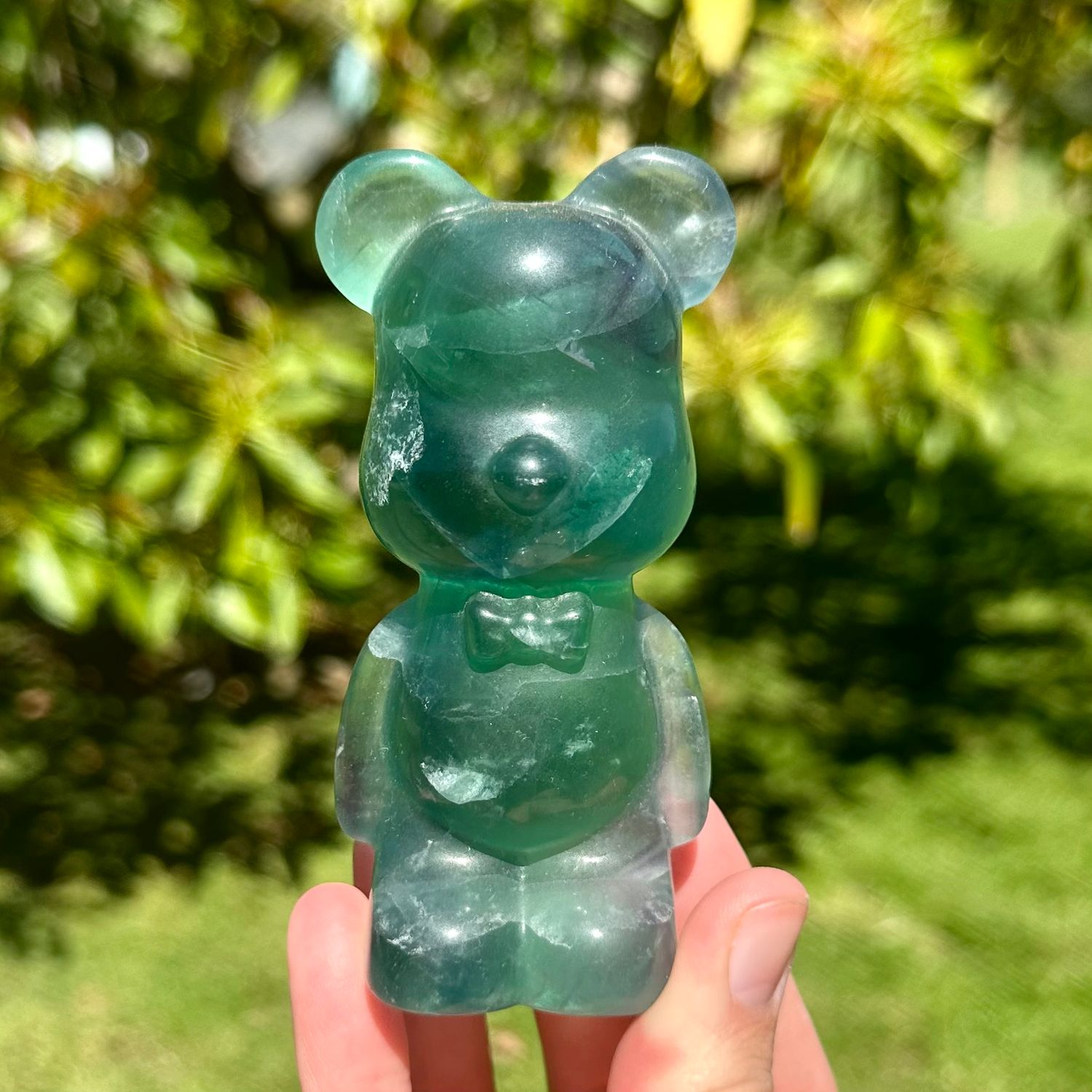 Green Fluorite Brick Bear