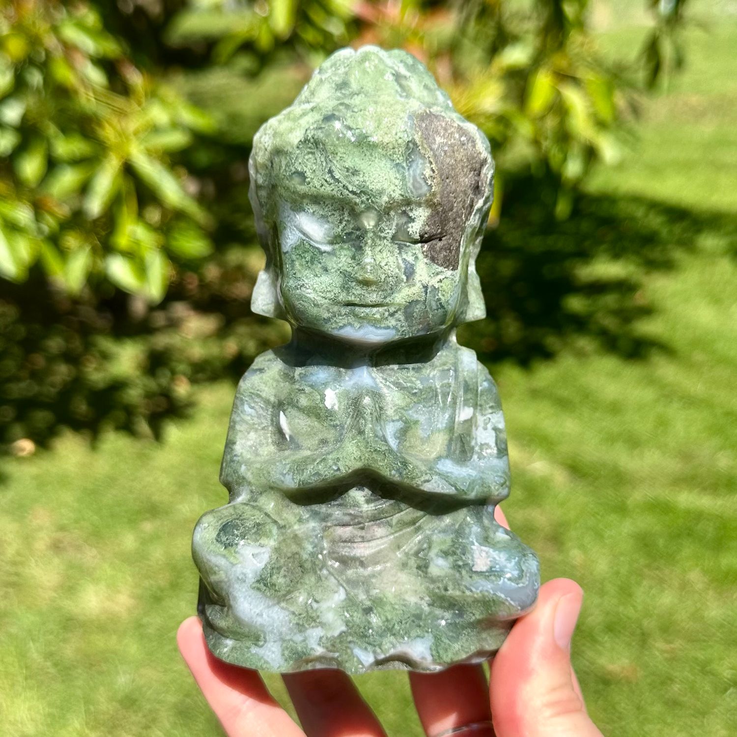 Moss Agate Buddha