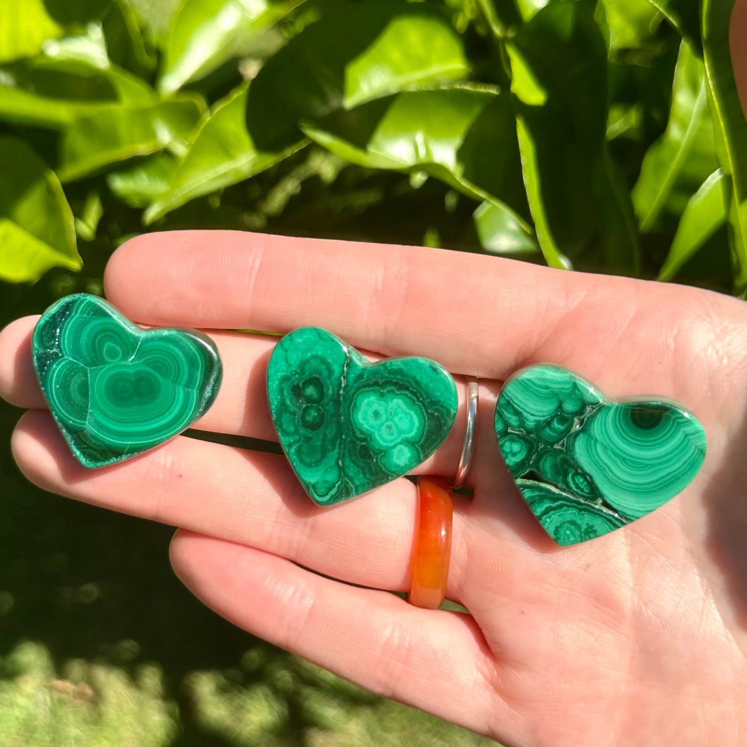 Malachite Mini Hearts