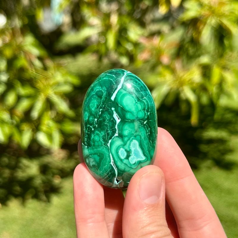 Malachite Palm Stone