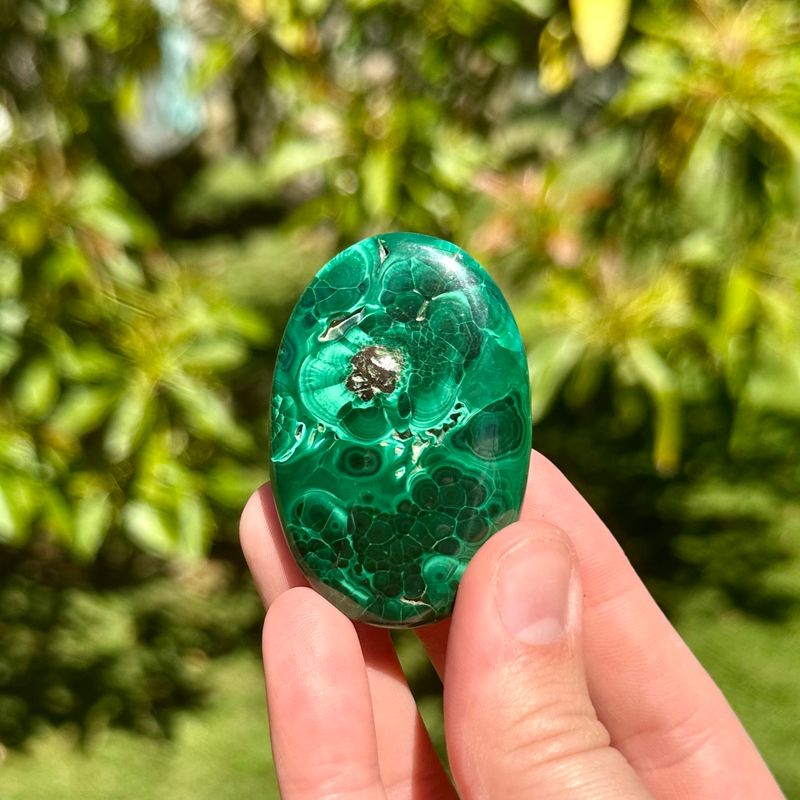 Malachite Palm Stone