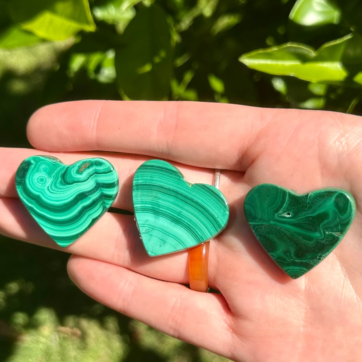 Malachite Mini Hearts