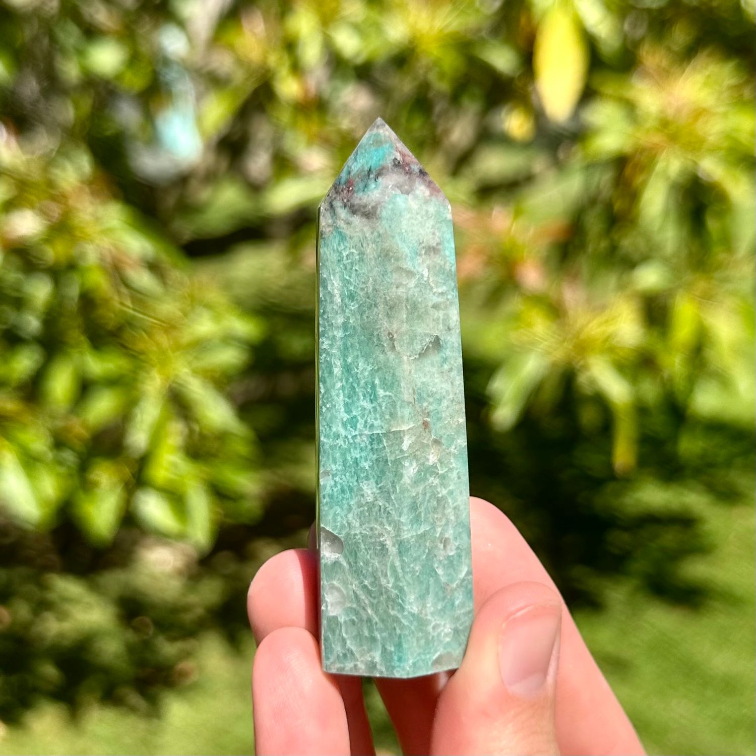Amazonite And Smoky Quartz Point