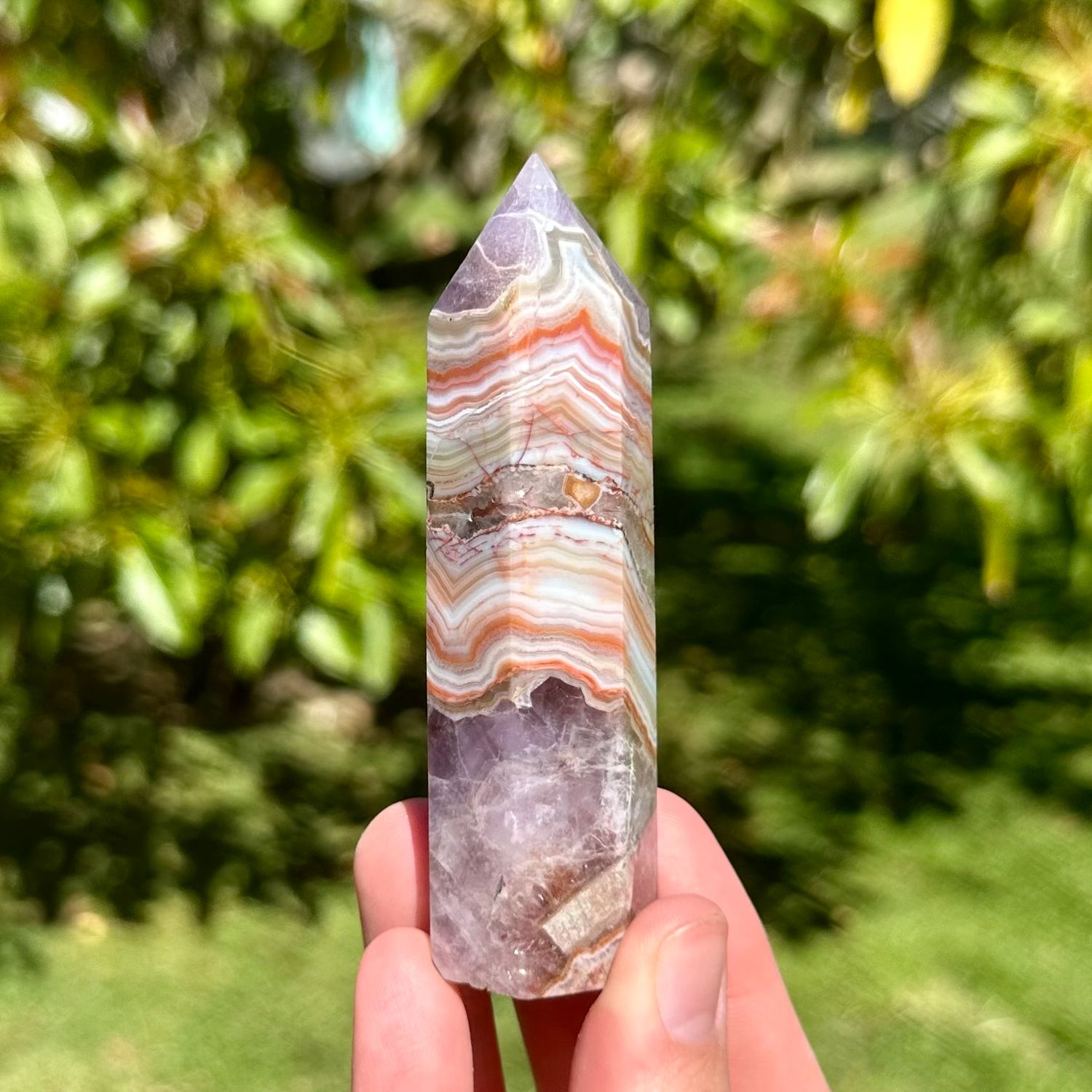 Amethyst And Mexican Crazy Lace Agate Point